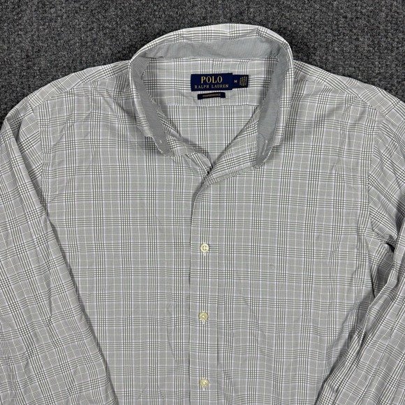 Polo Ralph Lauren Other - Polo Ralph Lauren Gray/white Striped Performance Long Sleeve Button Up Men's M
